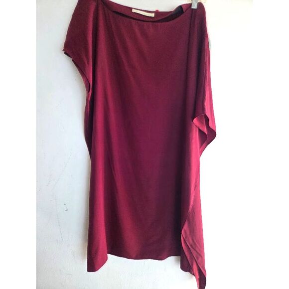 Ramy Brook "Marci" Dark Wine Red Silk Side Drape Satin Dresss size Medium - Picture 4 of 9